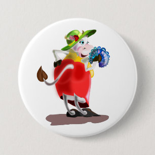 Modern Cow Button - Your Colours - Text