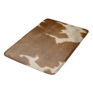 Modern Cow Faux Leather Elegant Collection Bath Mat