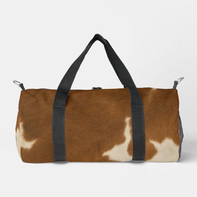 Modern Cow Faux Leather Elegant Collection Duffle Bag (Front)