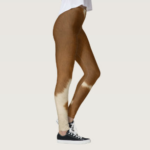 Modern Cow Faux Leather Elegant Collection Leggings