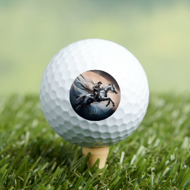 Modern Cowboy on Horse  Golf Balls (Insitu Tee)