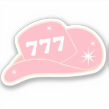 Modern Cowgirl Hat 777 Angel Number Pink  
