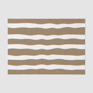 Modern cozy cocoa brown wavevy stripes Decoupage Tissue Paper