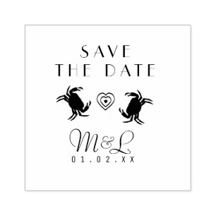 Modern Crabs Save the Date Design Stamp