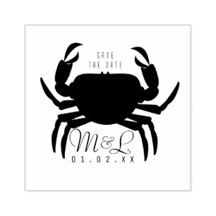 Modern Crabs Save the Date Design Stamp