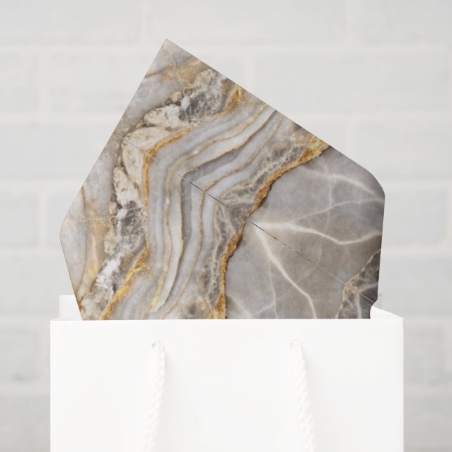 Modern Cracked Gold  marble Tissue Paper (Gift Bag)