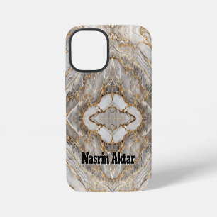 Modern Cracked Gold White marble iPhone 12 Mini Case