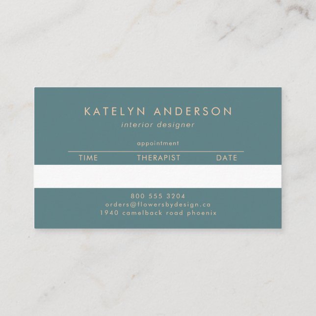 Modern Cracked Gold White Stylist Professional Appointment Card (Back)