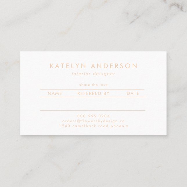 Modern Cracked Gold White Stylist Professional Referral Card (Back)