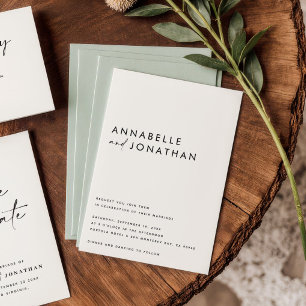 Modern cream black script minimal contemporary  sa save the date