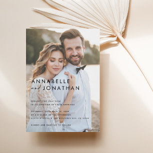 Modern cream black script minimal contemporary save the date