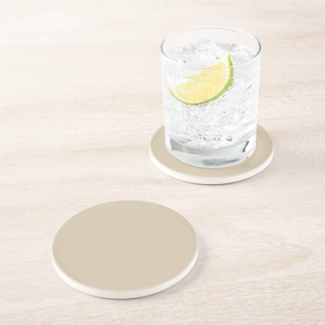 Modern Cream Ivory Customizable Coaster (Side)