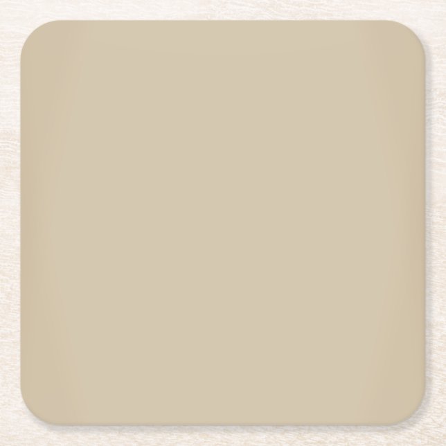 Modern Cream Ivory Customizable Square Paper Coaster (Front)