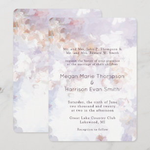 Modern Cream Painted Romantic Wedding Invitation