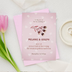 Modern cream rose flower Wedding Invitation