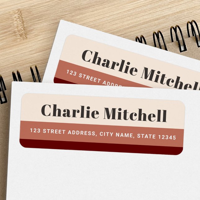 Modern cream terracotta brown retro return address (Creator Uploaded)