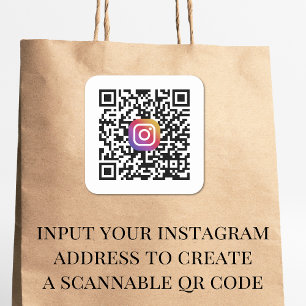Modern Create Your Instagram QR Code Square Sticker