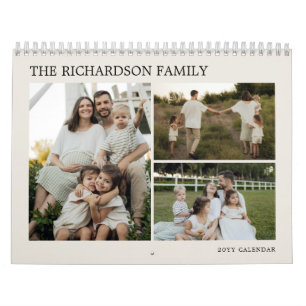 Modern Create Your Own Custom Family Photo Collage Calendar