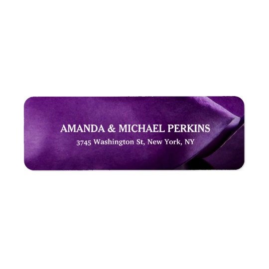Modern Creative Blossom Violet Colour Family Style Return Address Label