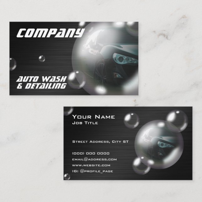 Modern creative bubble car business card (Front/Back)