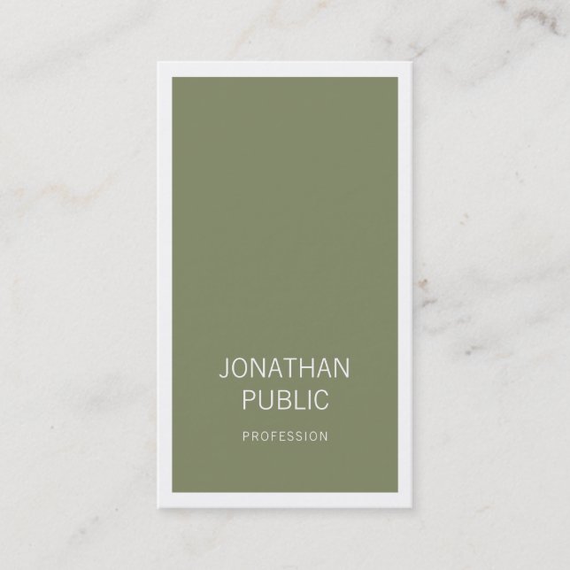 Modern Creative Design Sleek Plain Professional Business Card (Front)