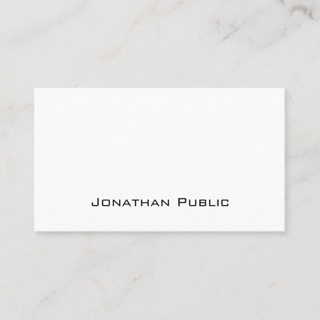 Modern Creative Design Sleek Plain Trendy Business Card (Front)