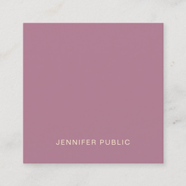 Modern Creative Elegant Premium Silk Finish Luxury Square Business Card (Front)
