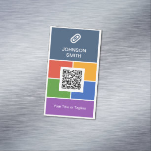 Modern Creative Flat Metro Style with QR Code Magnetic Business Card