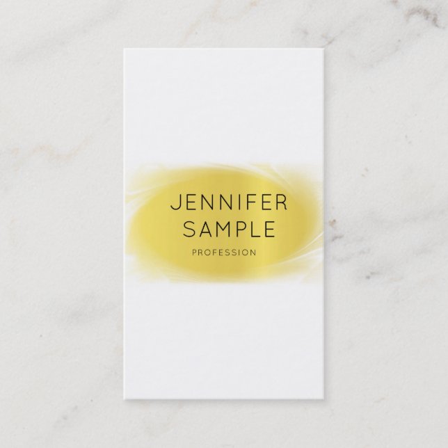 Modern Creative Gold Design Professional Plain Business Card (Front)