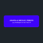 Modern Creative Minimalist Plain Ultramarine Blue<br><div class="desc">Represent yourself with this modern,  elegant return address label. This template can be customized to meet all professional occupations.</div>