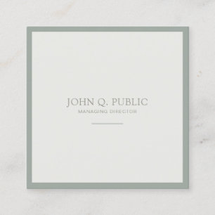 Modern Creative Minimalistic Plain Elegant Green Square Business Card