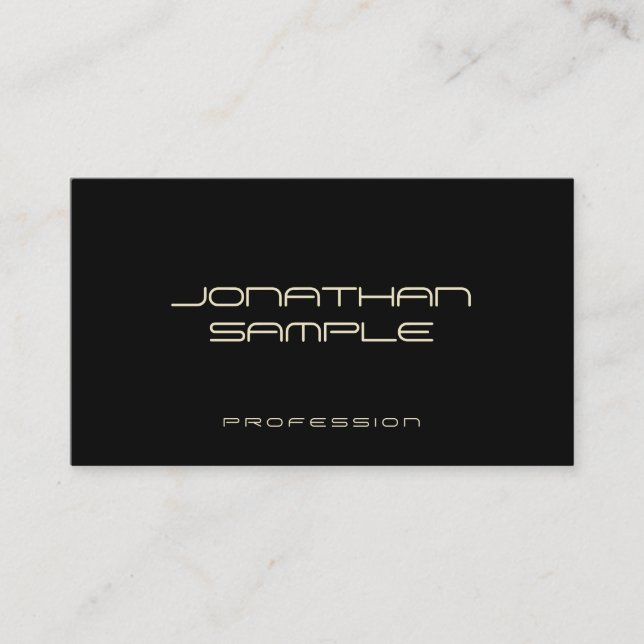 Modern Creative Professional Elegant Simple Black Business Card (Front)