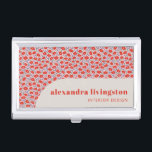 Modern Creative Scandinavian Red Floral Custom Business Card Holder<br><div class="desc">Modern Creative Scandinavian Red Floral Professional Custom Business Card Case</div>
