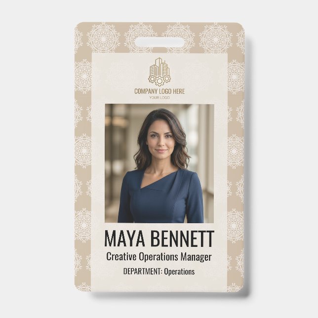 Modern Creative Team Design | Custom Photo, Name Badge (Front)