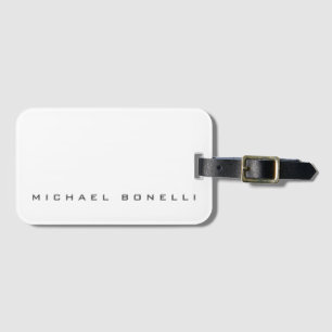 Modern Creative Trendy White Add Name Luggage Tag