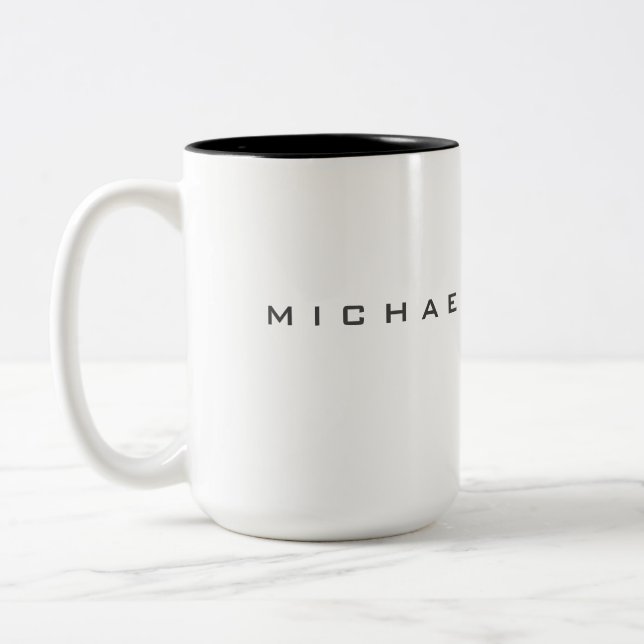 Modern Creative Trendy White Two-Tone Coffee Mug (Left)