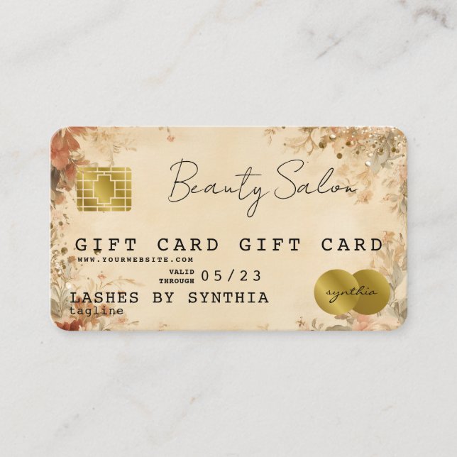 Modern Credit Card Gift Card Certificate  (Front)
