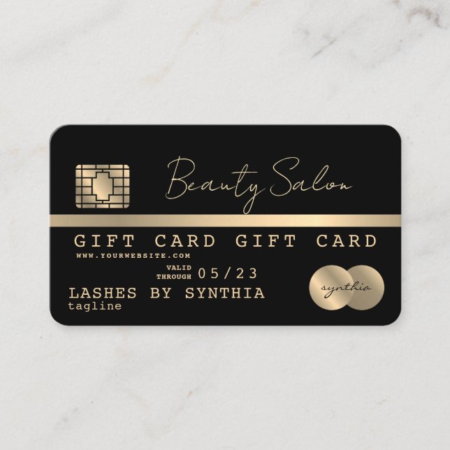 Modern Credit Card Gift Card Certificate  (Front)
