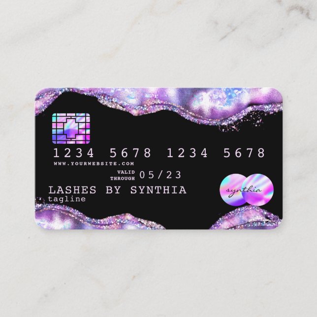 Modern Credit Card Styled Opal Iridescent (Front)