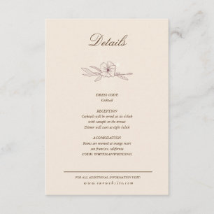 Modern Creme Floral Details Enclosure Card