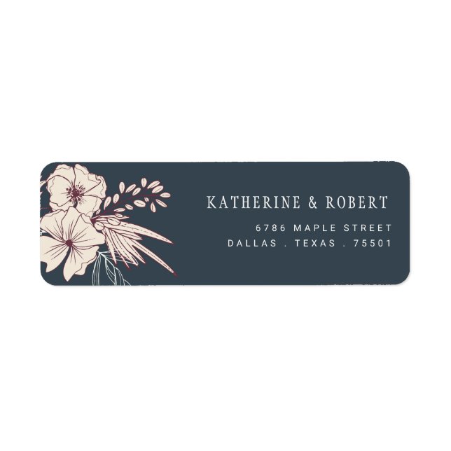 Modern Creme Floral Return Address (Front)