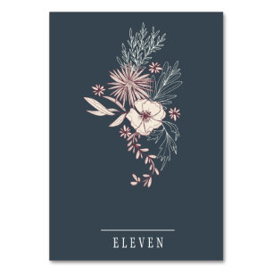 Modern Creme Floral Wedding Table Card