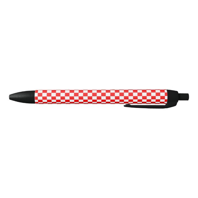 Modern Croatian Red White Chequerboard Black Ink Pen (Bottom)