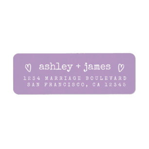 Modern Crocus Purple Wedding Return Address
