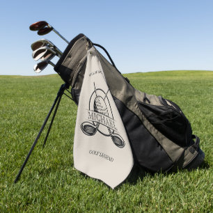 Modern Cross Club Name Golf Towel