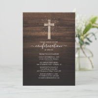 Modern Cross Rustic Wood Religious Confirmation
