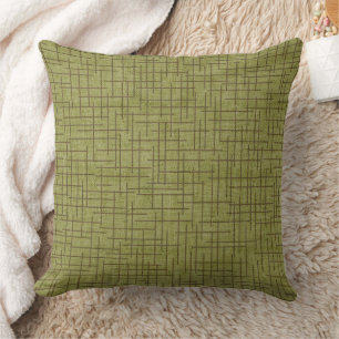 Modern Crosshatch burlap texture pattern Throw Pillow