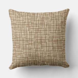 Modern Crosshatch burlap texture pattern Throw Pillow