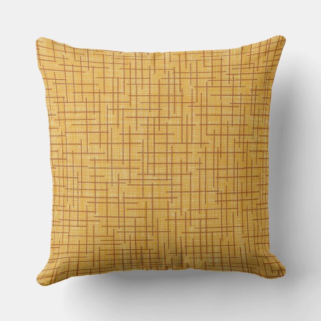 Modern Crosshatch burlap texture pattern Throw Pillow (Back)