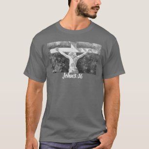 MODERN CRUCIFIX ART Baptism/Church Grey T-Shirt